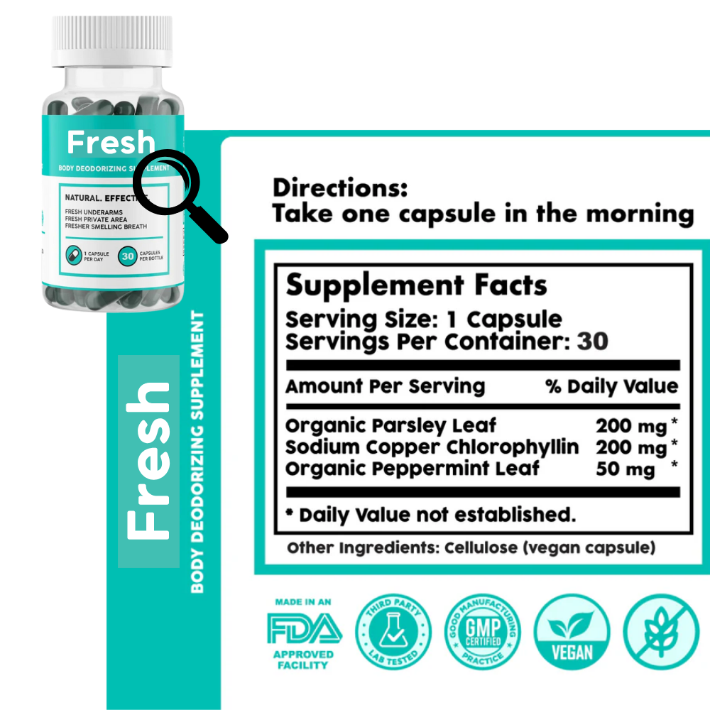Natural Internal Deodorant Capsules - Deos
